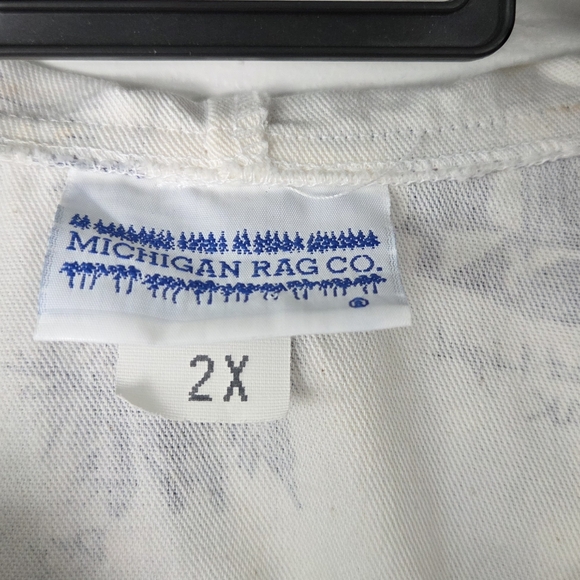 Vintage Michigan Rag Co. Lighthouse Print Hooded Jacket 2X - Picture 4 of 17